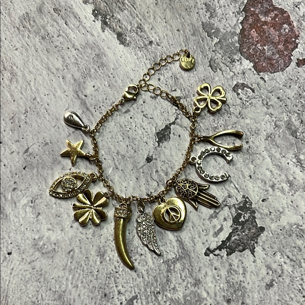 LOFT Lucky Charms Mixed Metal Good Luck Charm Bracelet